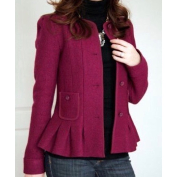 NEW Anthropologie Elevenses Raspberry Wool Jacket - Picture 1 of 8
